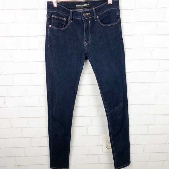 Express Denim - Express Legging Mid-rise Dark Denim Jeans Size 4R